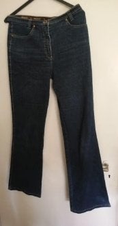 als Nieuw WICHELLE jeans spijkerbroek Dark bleu bootleg 38, Kleding | Dames, Verzenden, Zo goed als nieuw, Blauw, W30 - W32 (confectie 38/40)