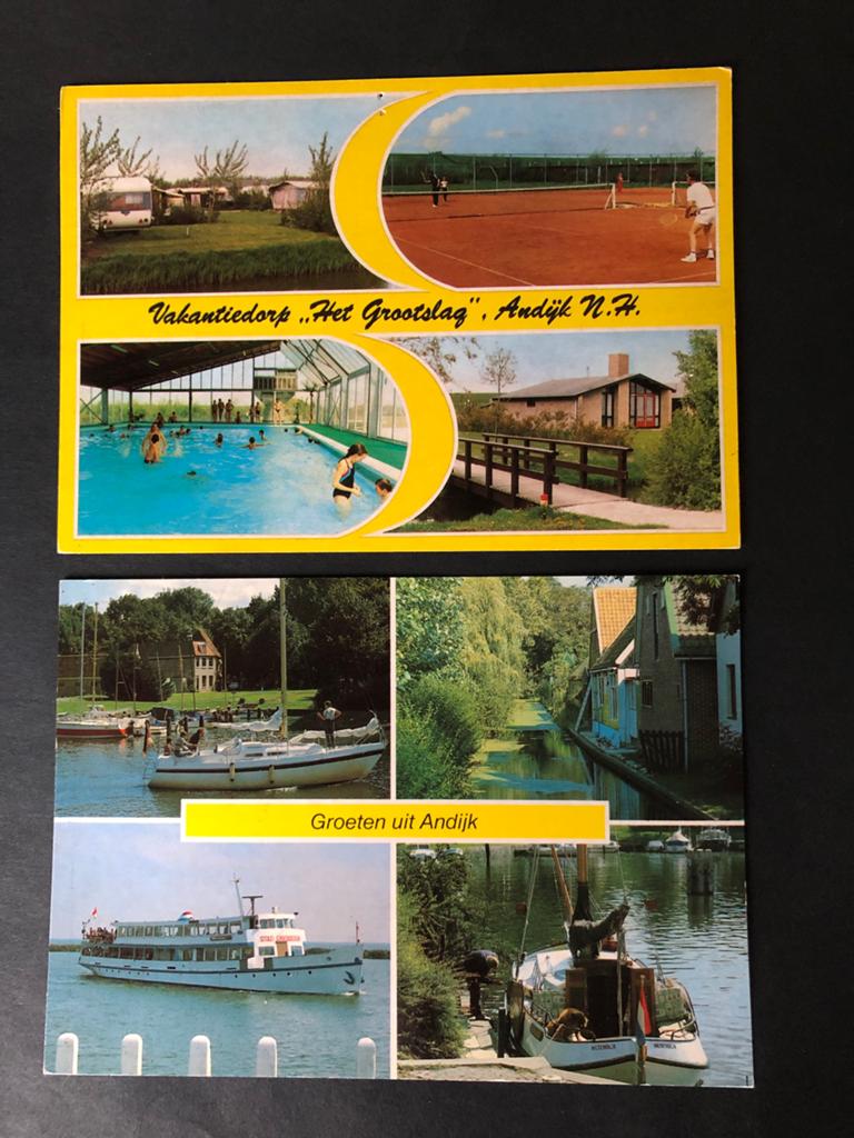 Ansichtkaarten gelopen Andijk N.H. per stuk bieden, Ophalen of Verzenden, 1980 tot heden, Gelopen, Noord-Holland
