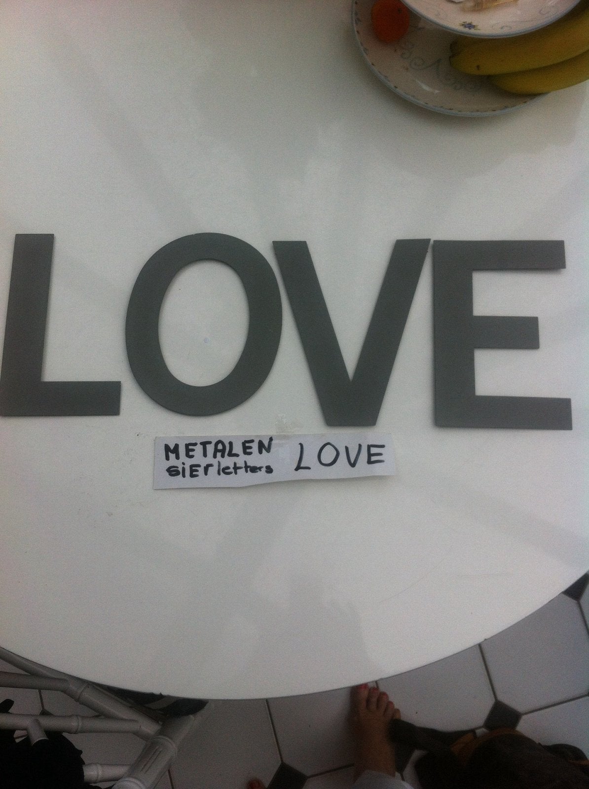 Metalen decoratie letters LOVE 20cm hoog, Metaal, Overige typen, Ophalen of Verzenden, Zo goed als nieuw