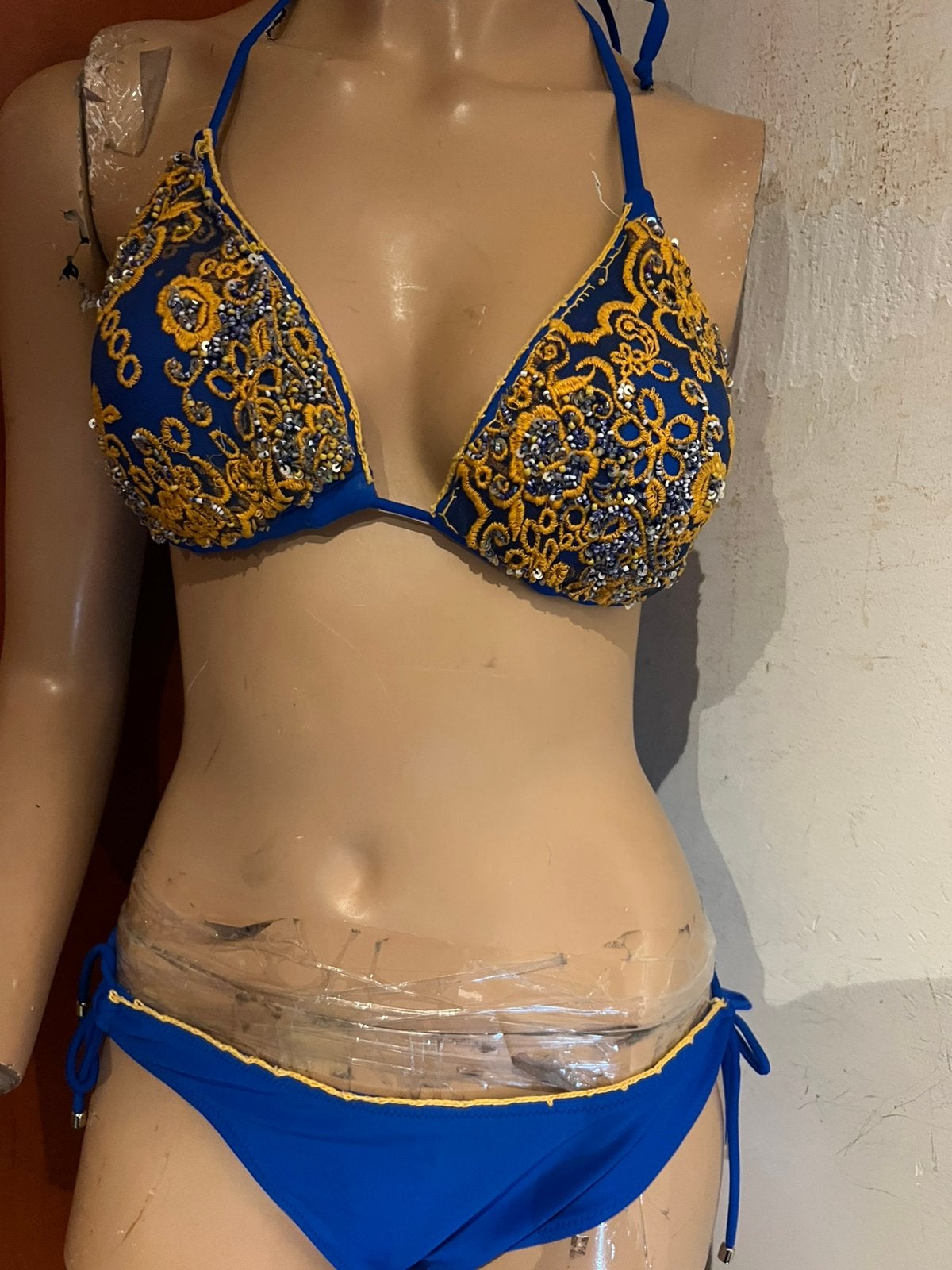 Antica SARTORIA bikini met kralen maat xl zgan, G, Blauw, R, Ophalen of Verzenden