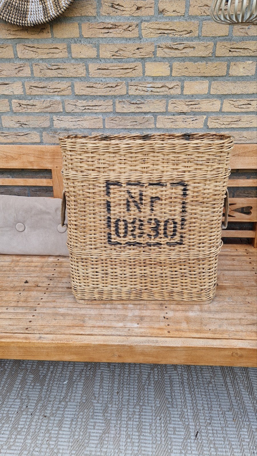 Rieten paraplumand met handvatten, Ophalen of Verzenden, Riet