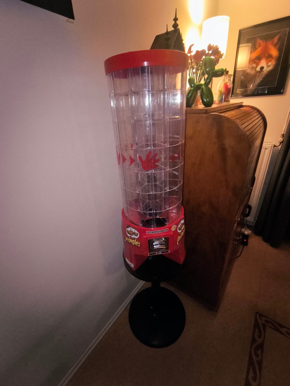 Pringles automaat, Ophalen, Gebruikt