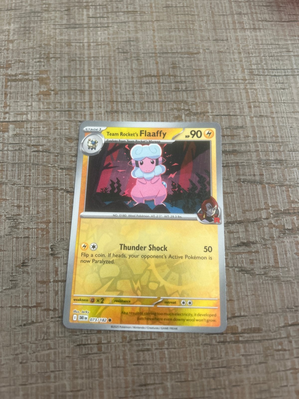 Team Rocket's Flaaffy Pokémon Kaart 073/182, Ophalen of Verzenden, Gebruikt, Losse kaart