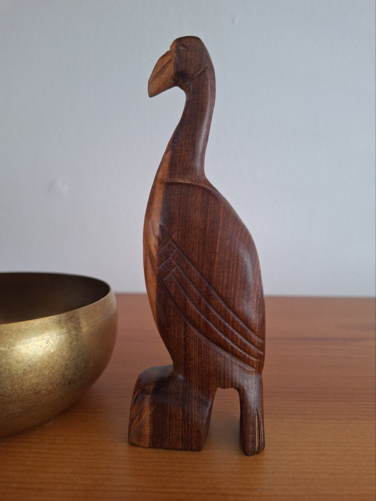 Teakhouten beeld van een vogel, Ophalen of Verzenden