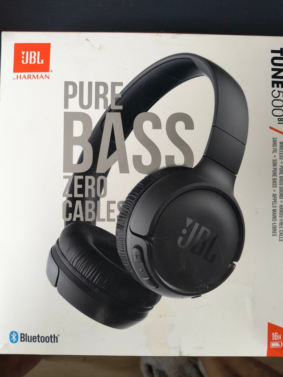 JBL Tune 500BT Pure Bass draadloze koptelefoon - Zwart, Audio, Tv en Foto, Koptelefoons, JBL, Nieuw, On-ear, Ophalen of Verzenden