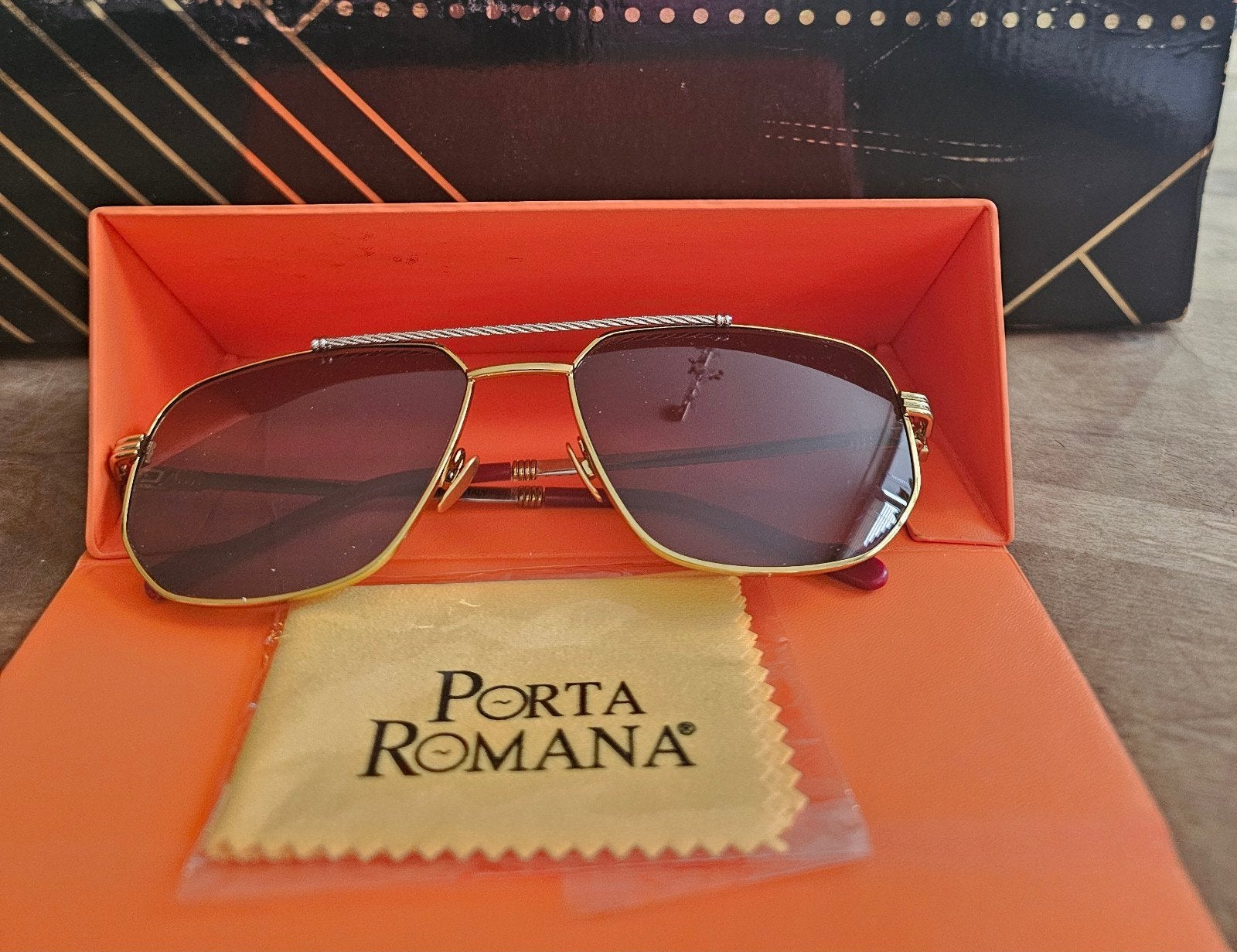 Porta Romana zonnebril, Overige merken, Zonnebril, Bruin, Nieuw