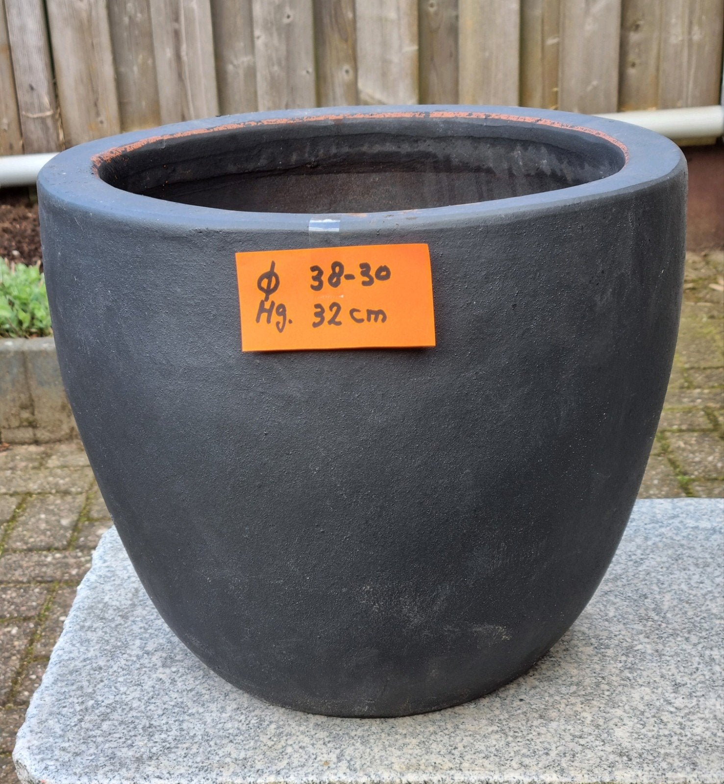 2 terraspotten*  terracotta  38 cm   samen voor, Ophalen, Steen, Gebruikt, Minder dan 60 cm