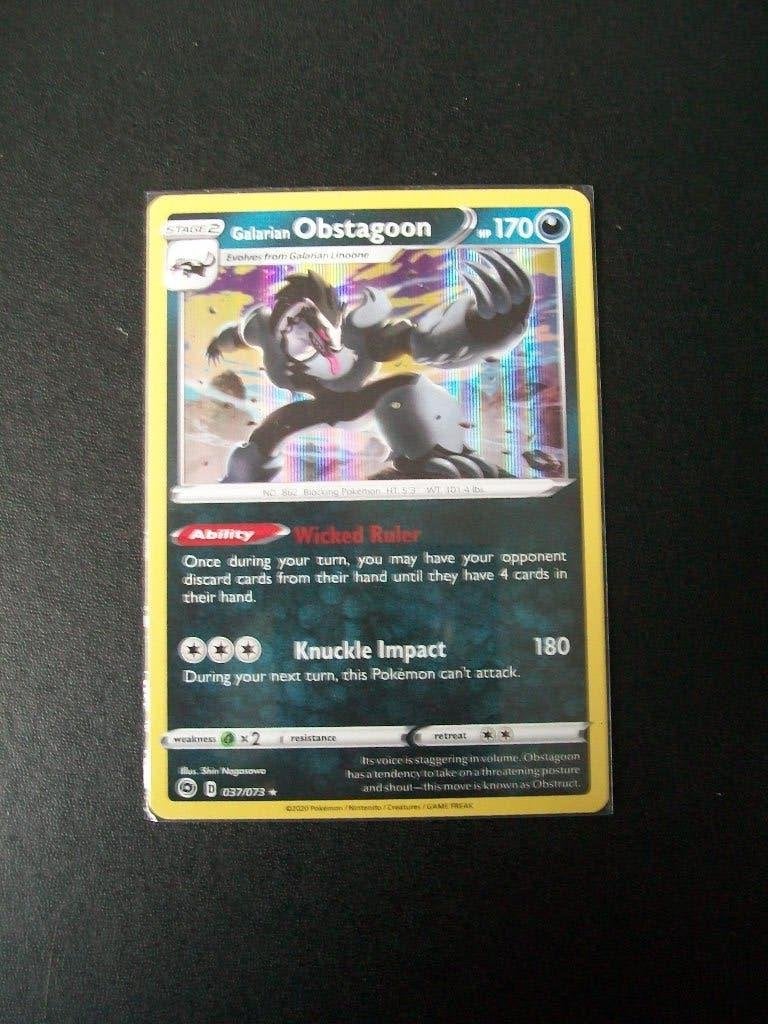 4220: Nieuwe Pokemon Kaart Holo Rare Galarian OBSTAGOON, Verzenden, Nieuw, Losse kaart, Foil