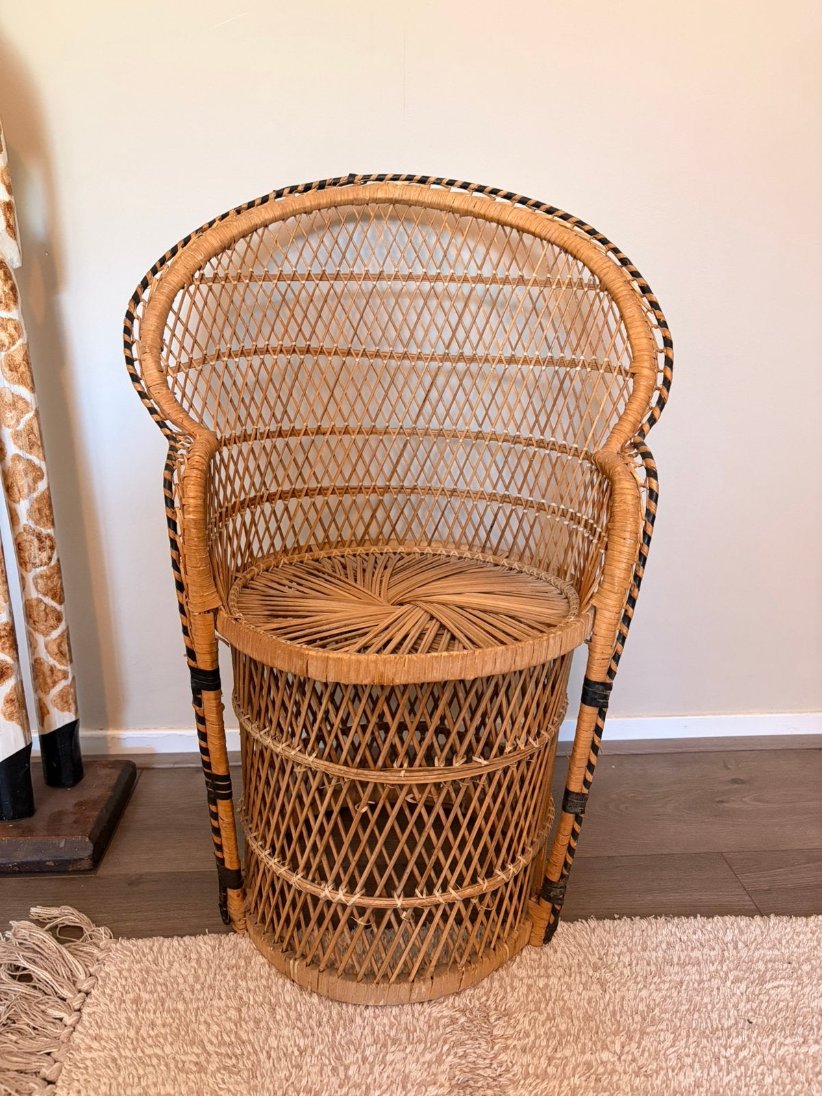 Vintage rotan rieten kinderstoeltje, Ophalen, Gebruikt, Stoel(en)