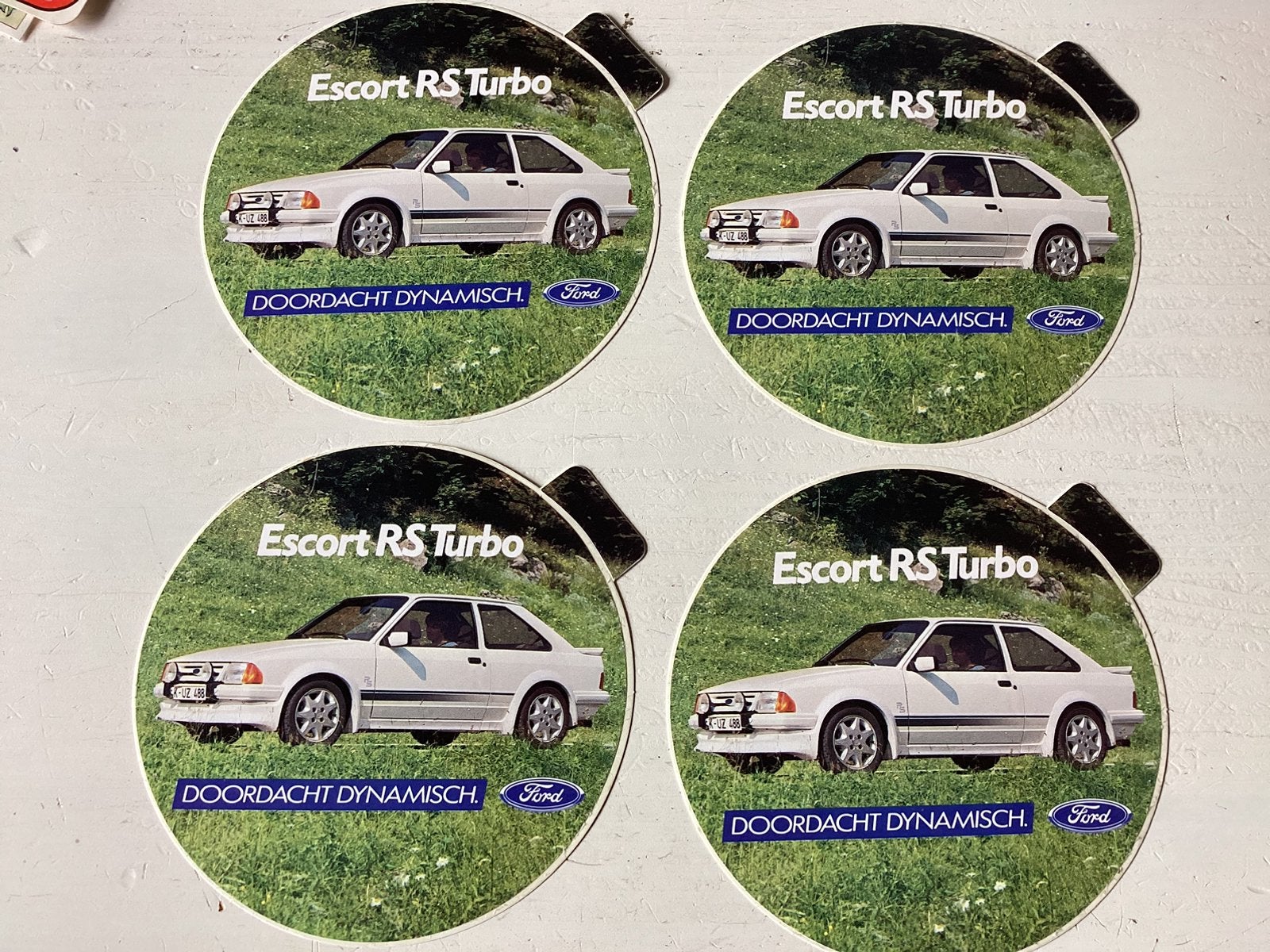 4 stickers Ford Escort RS Turbo, Verzenden, Zo goed als nieuw, Auto of Motor