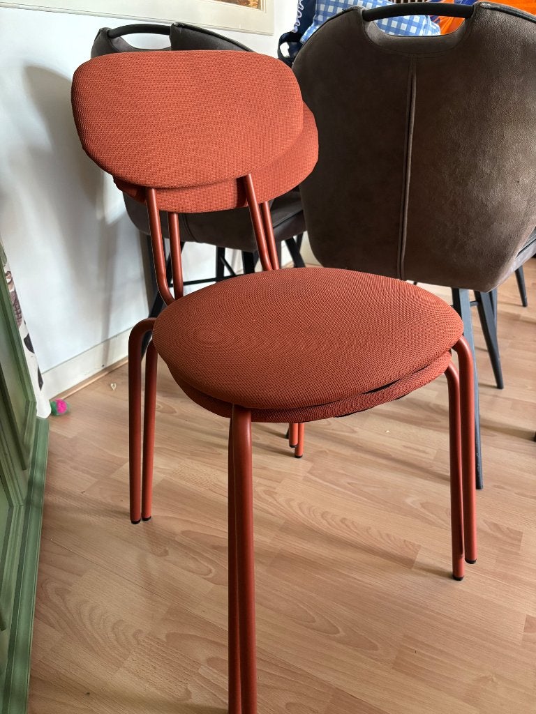 Gratis eetkamerstoelen, Huis en Inrichting, Ophalen, Gebruikt, Rood, Vier