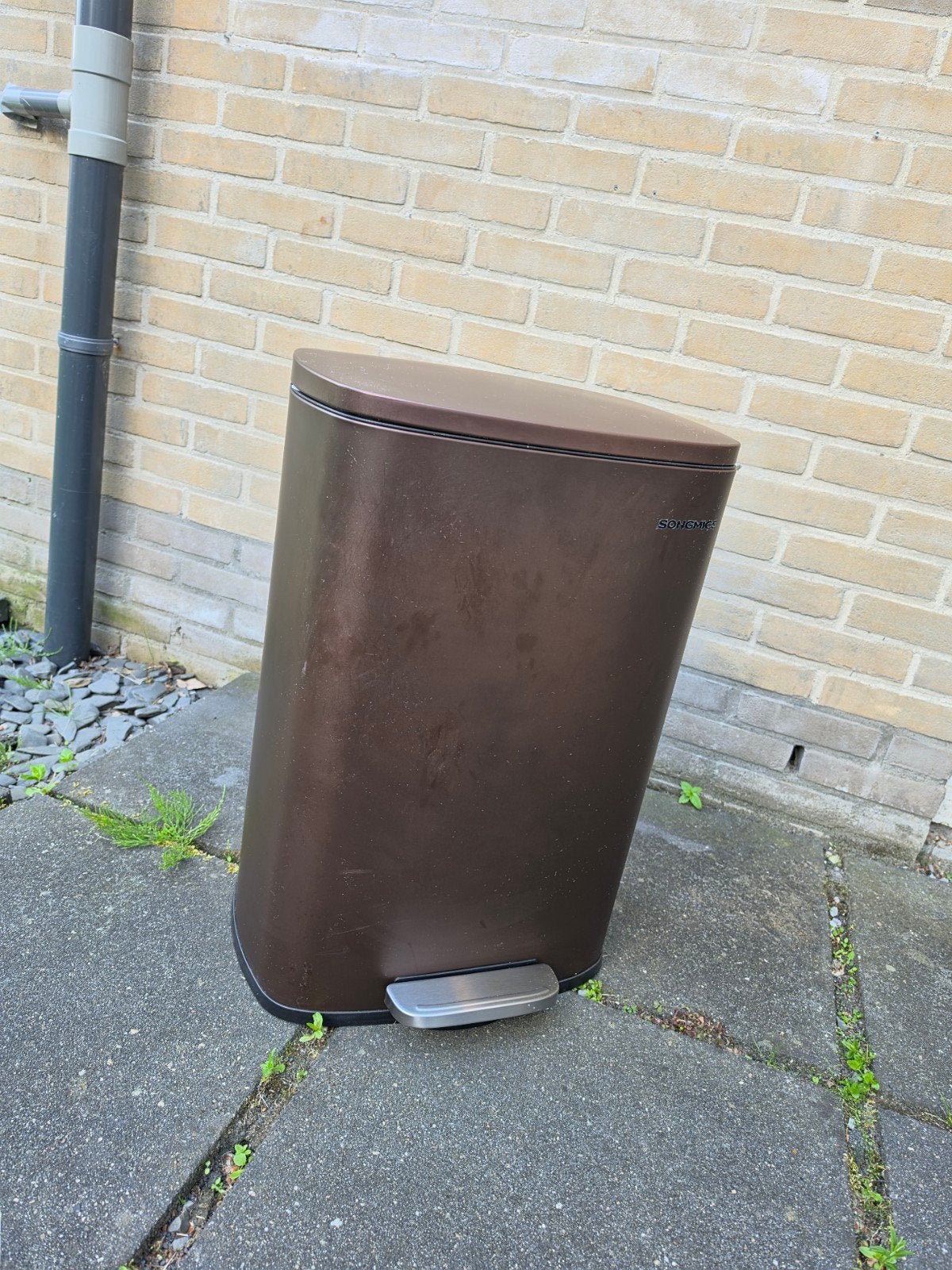 Songmics Pedaalemmer 50L - Bruin/bordeaux, Ophalen, Gebruikt