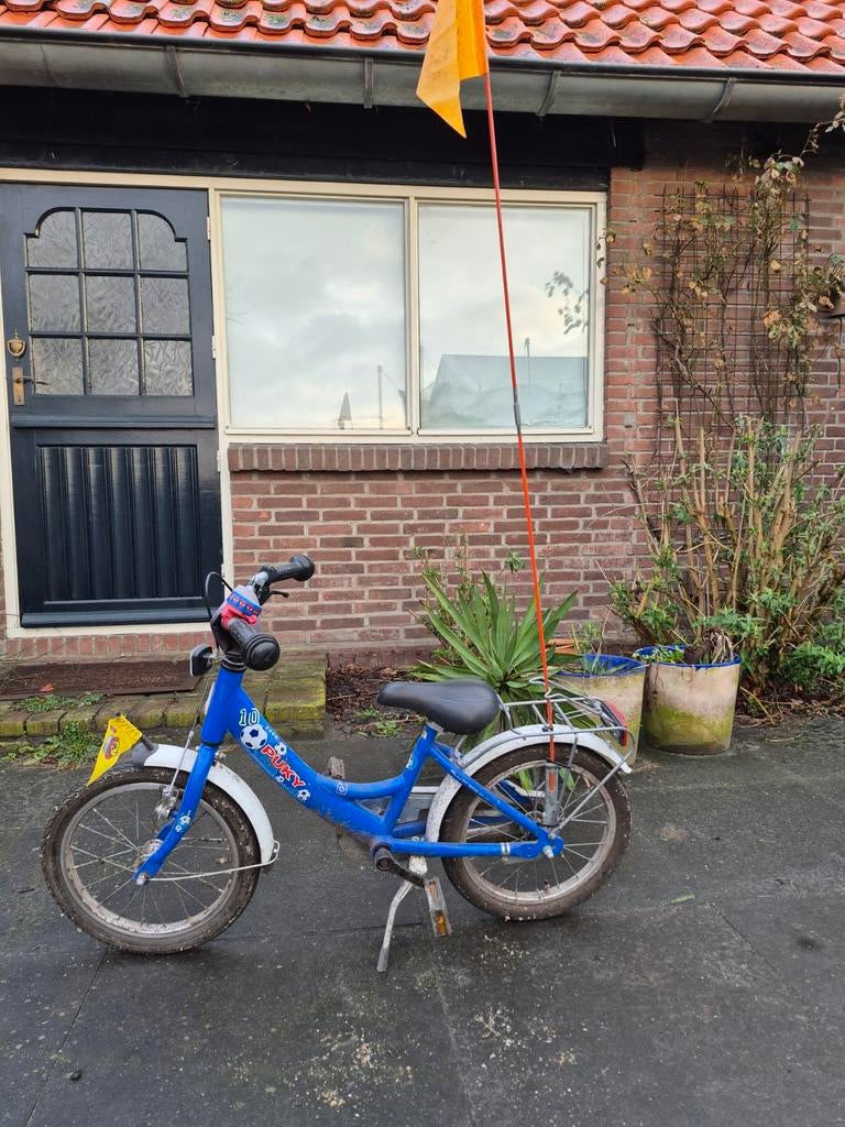 Pucky kinderfiets 16 inch, Fietsen en Brommers, Ophalen of Verzenden, Zo goed als nieuw, 16 tot 20 inch, Zijwieltjes