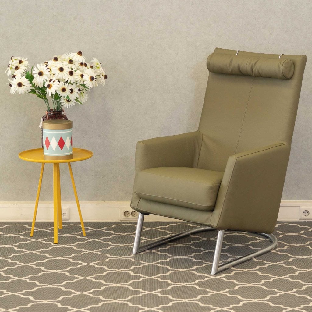 Montis Madonna fauteuils olijfgroen leder