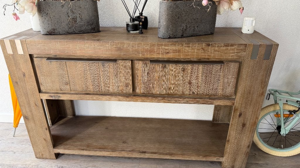 Side table met bijbehorende spiegel, Huis en Inrichting, Ophalen, 200 cm of meer, Zo goed als nieuw, 25 tot 50 cm