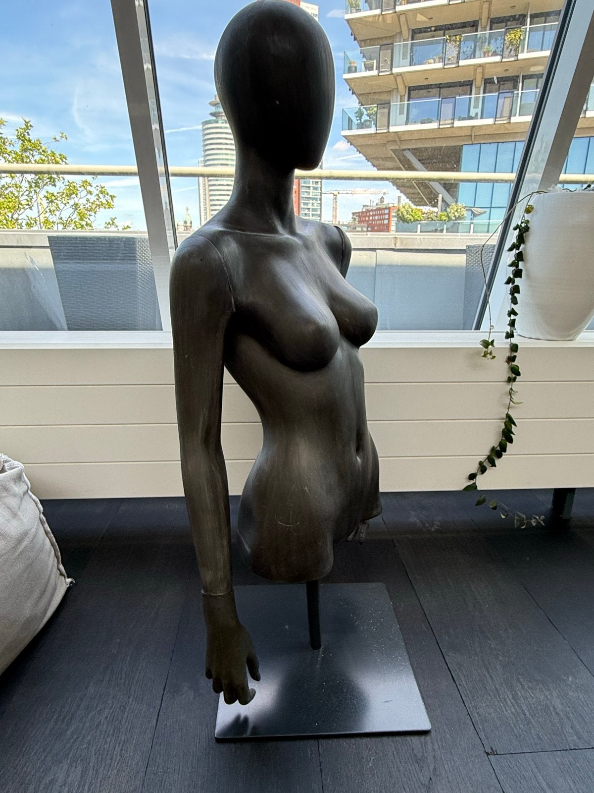 Paspop etalagepop torso met hoofd en armen, Ophalen, Kunststof, Modern, Gebruikt