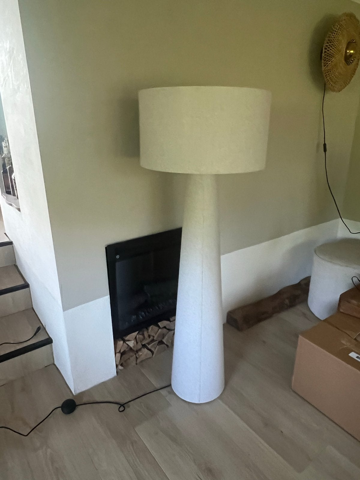 Kwantum vloerlamp Pandia in Japanse stijl - kap zit los, Ophalen, Gebruikt, Textiel, 100 tot 150 cm