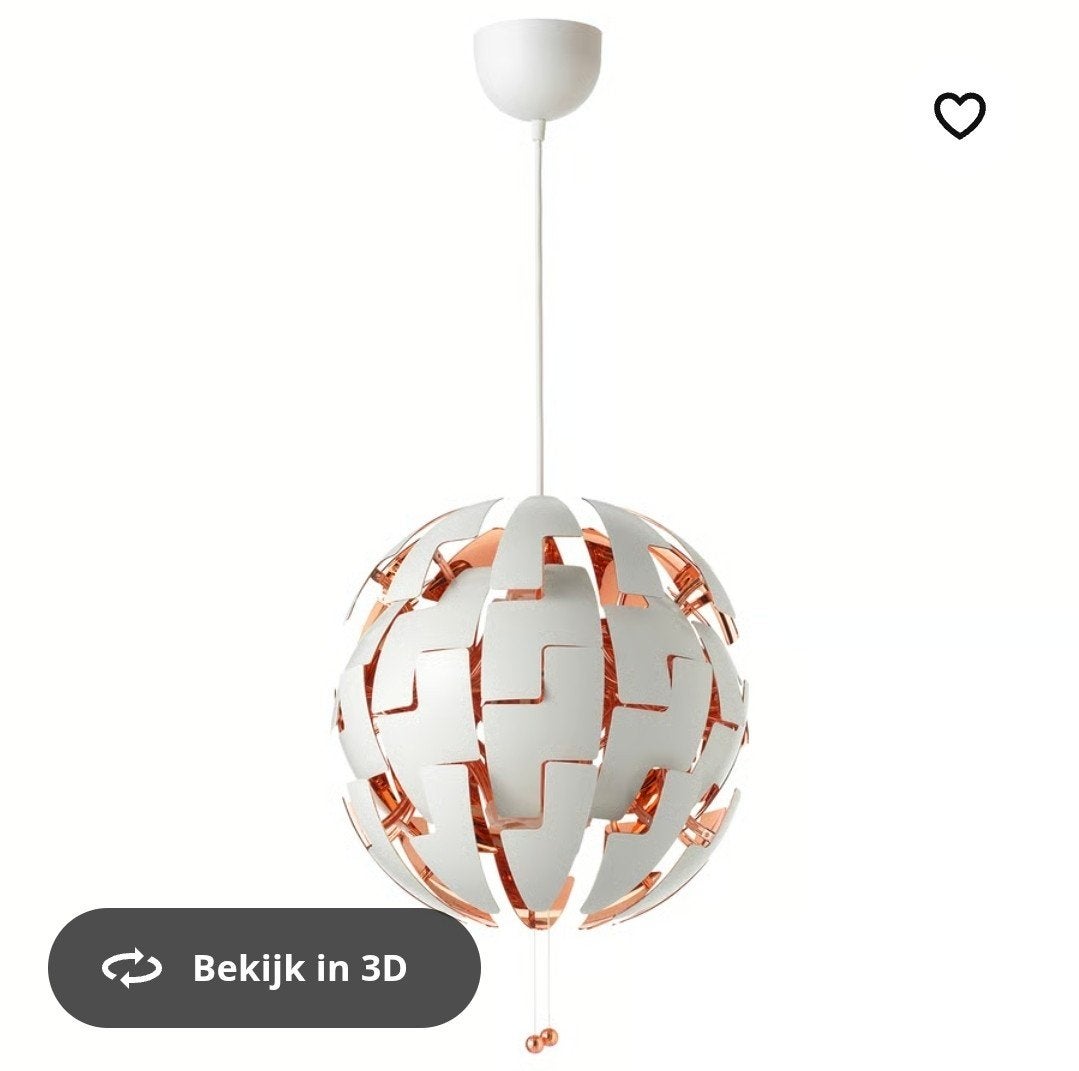 Ikea PS 2014 Hanglamp - Wit/Koper, Verstelbaar, Huis en Inrichting, Lampen | Hanglampen, Ophalen, Modern, Scandinavisch, E27 (groot)