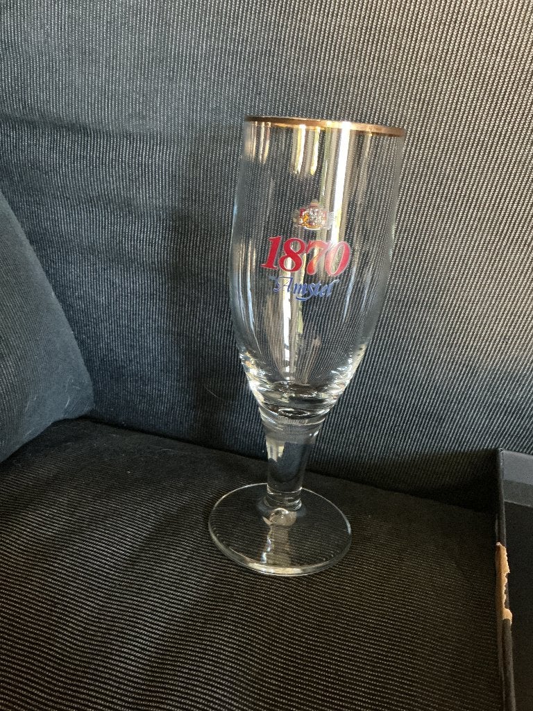 Bierglas 1870 Amstel, Ophalen of Verzenden, Zo goed als nieuw, Glas of Glazen, Amstel