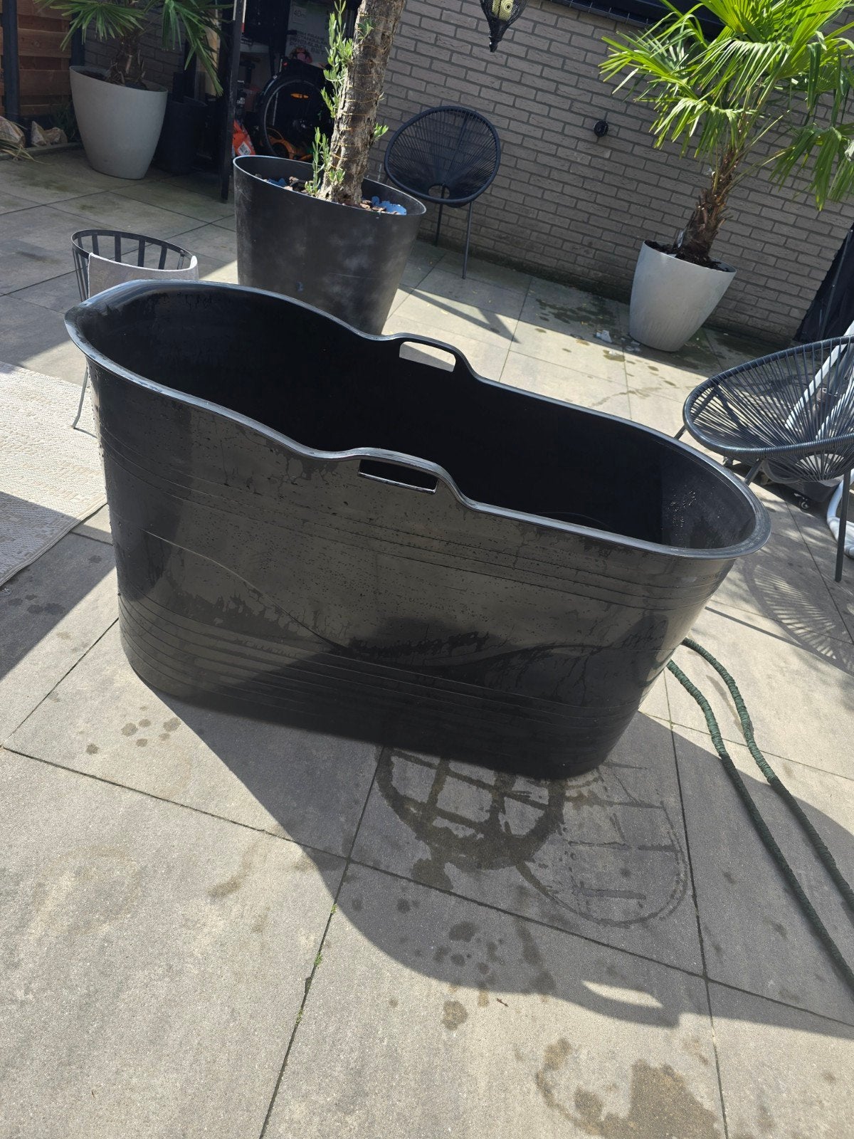 Zwart kunststof zwembad/badkuip, Gebruikt, Minder dan 80 cm, Overige typen, Ophalen of Verzenden