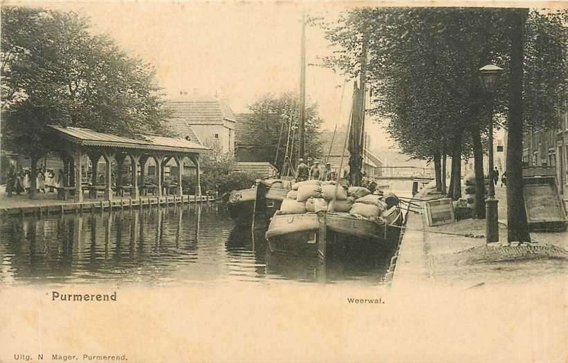 380-796-011 Purmerend Weerwal, Verzamelen, Ansichtkaarten | Nederland, Verzenden, Voor 1920, Noord-Holland