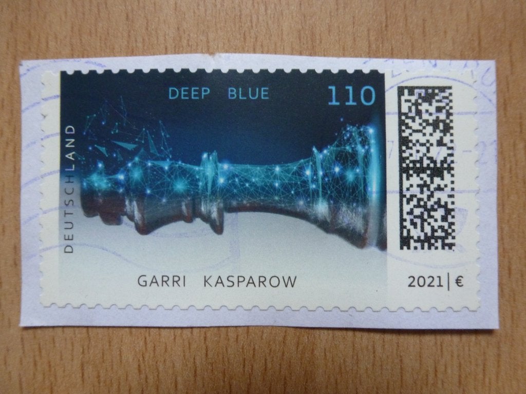 Duitse postzegel - Duitsland - Garri Kasparow 2021 Deep Blue, Ophalen of Verzenden, 1990 tot heden, Gestempeld