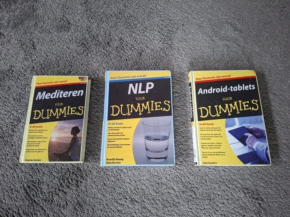Dummies boeken: Mediteren, NLP, Android-tablets, Ophalen, Gelezen, Overige niveaus, Stephen Bodian, Romilla Ready, Dan Gookin