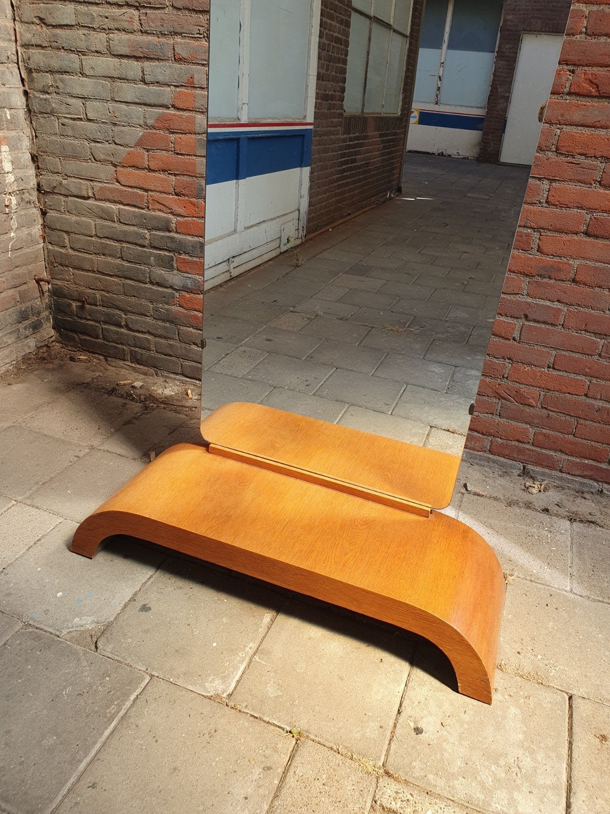Vintage staande spiegel, Ophalen, Minder dan 50 cm, Zo goed als nieuw, 150 tot 200 cm