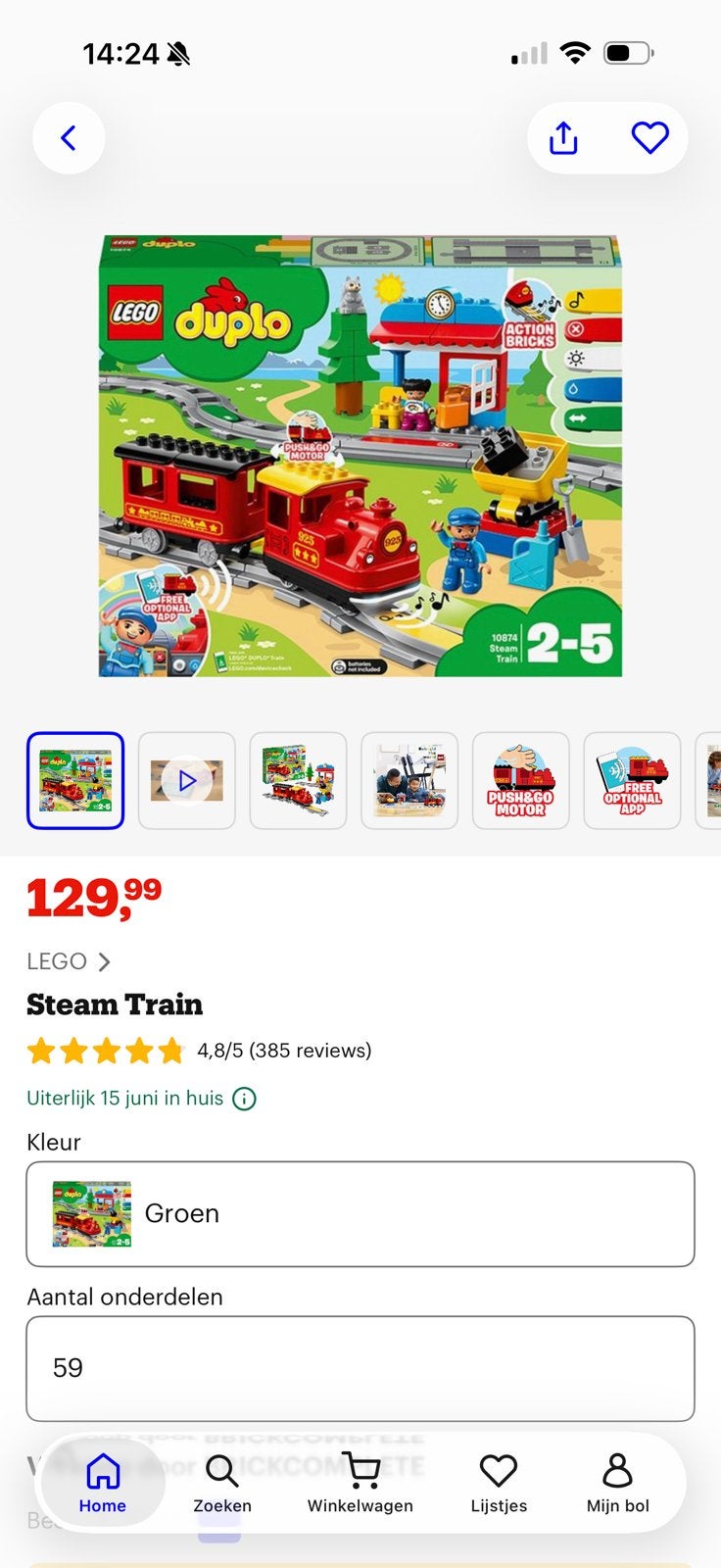LEGO Duplo Stoomtrein 10874 met accessoires, Kinderen en Baby's, Speelgoed | Duplo en Lego, Ophalen of Verzenden, Zo goed als nieuw