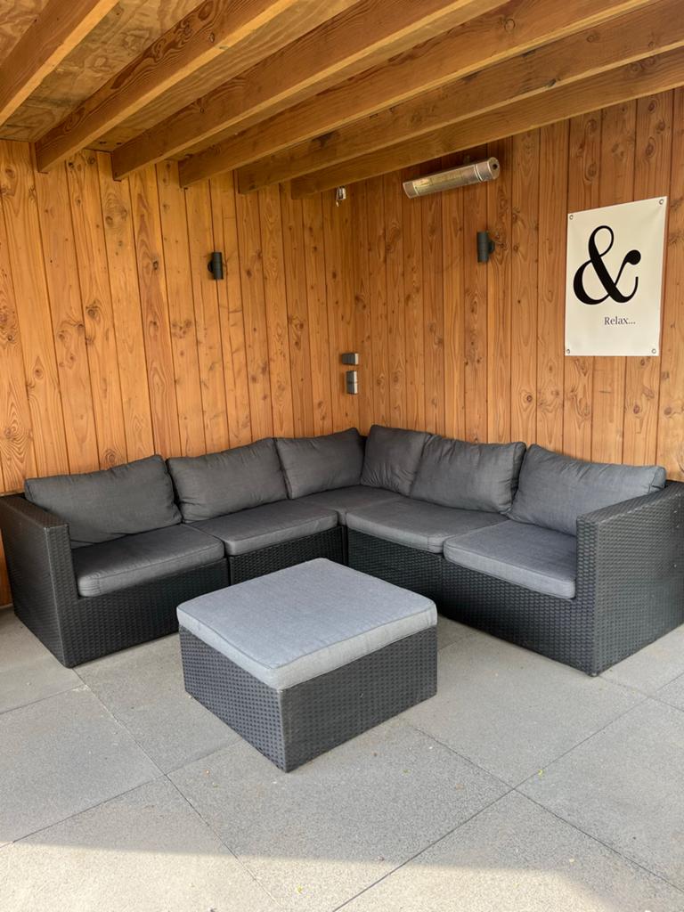 Pure Collection Loungeset met Hocker - 5 Elementen, Tuin en Terras, Ophalen, 5 zitplaatsen, Gebruikt, Loungeset