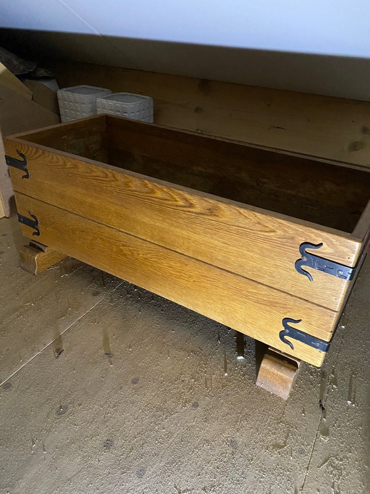 Plantenbak van geloogd eiken ., Ophalen, Zo goed als nieuw, Minder dan 50 cm