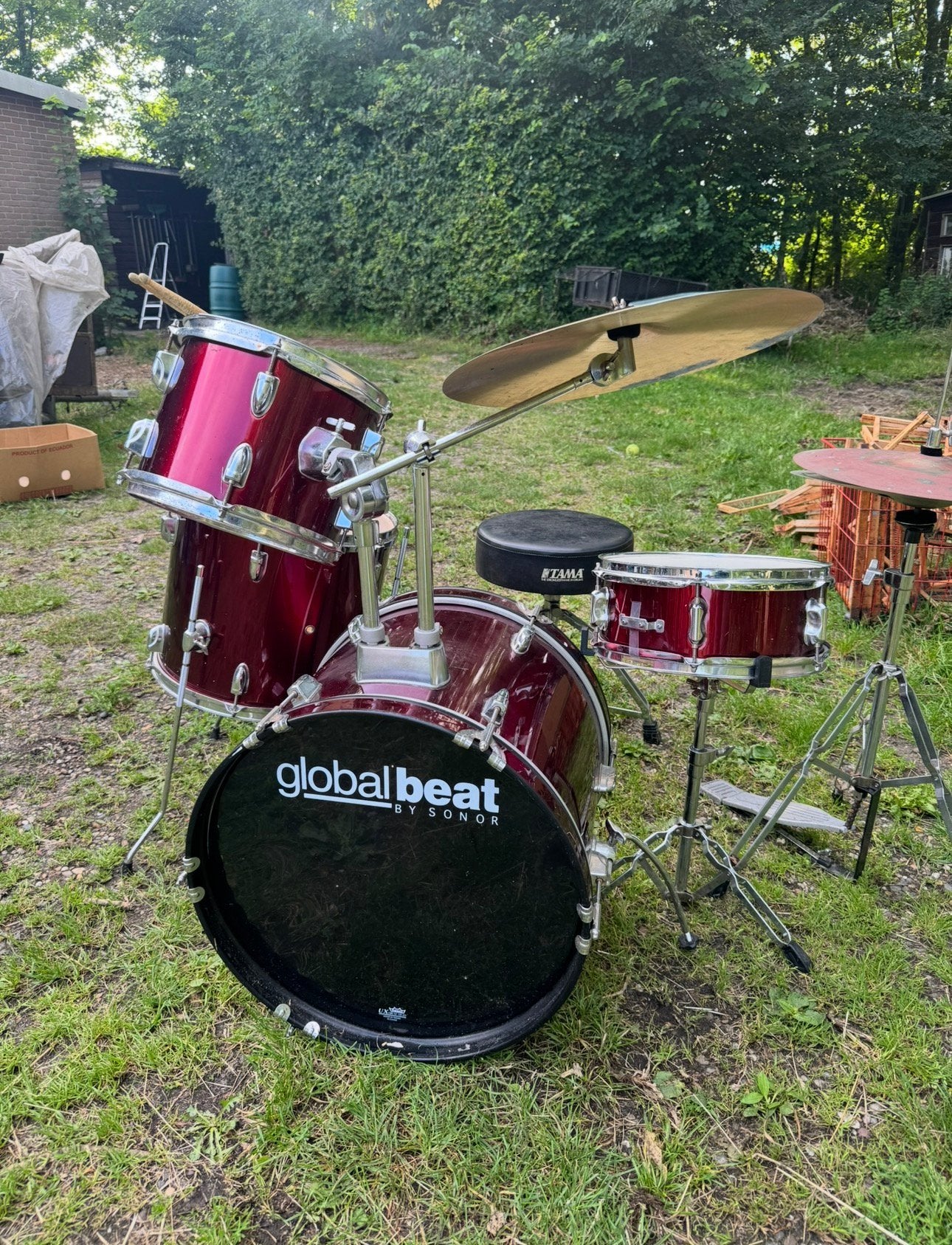 Global Beat by Sonor drumstel – compleet beginners drumstel, Ophalen, Gebruikt, Sonor