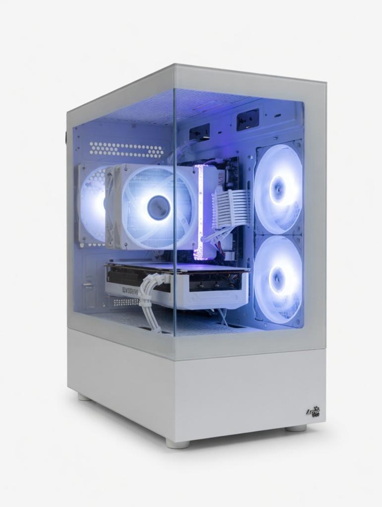 Witte Gaming PC - Ryzen 5 3600X, RX 5700 XT, 16GB RAM, Computers en Software, Desktop Pc's, Zo goed als nieuw, 3 tot 4 Ghz, SSD