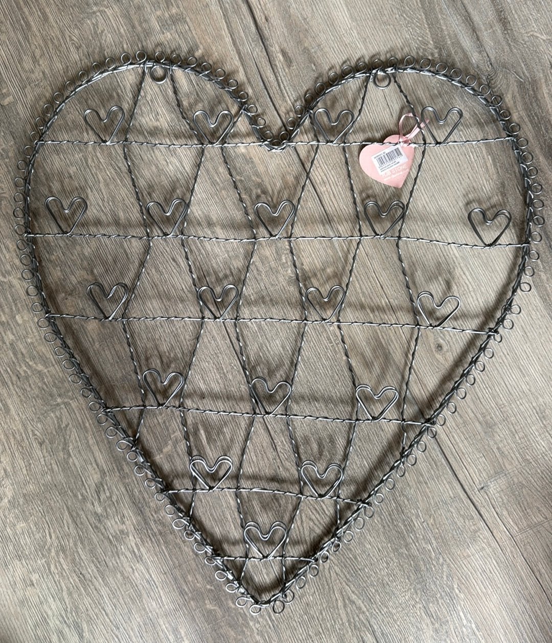 Wandhanger in hartvorm voor kaarten, foto’s e.d., Ophalen, Metaal, Wandhanger, Zo goed als nieuw