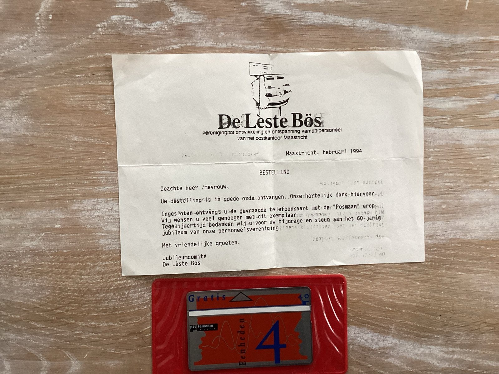 Vintage PTT Telefoonkaart 'De Postman' met brief (1994), Ophalen of Verzenden, Nieuw