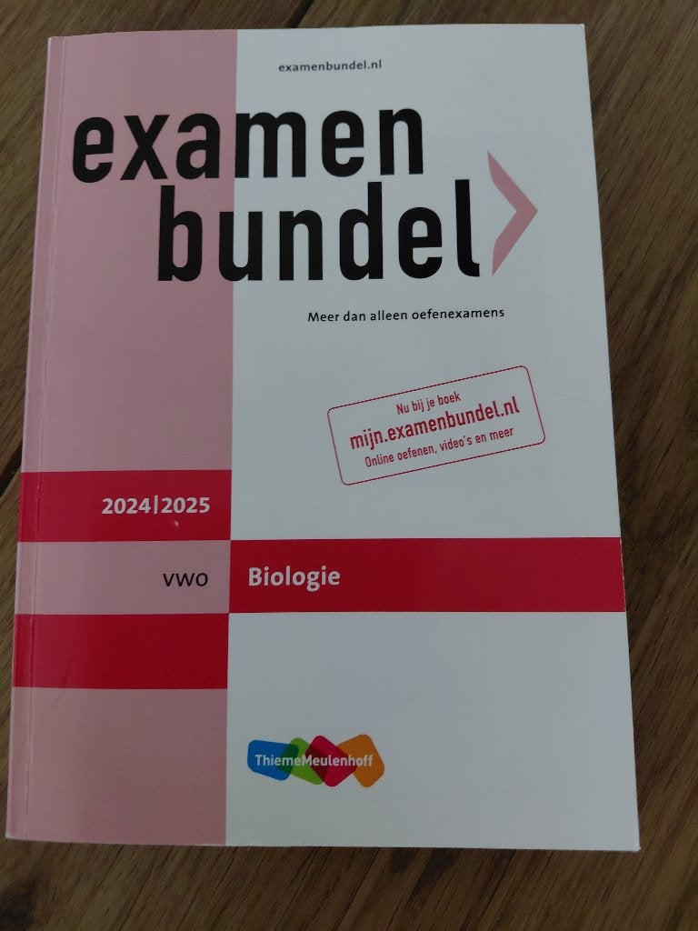 Examen bundel biologie VWO 2024/25, Ophalen, VWO, Biologie, ThiemeMeulenhoff