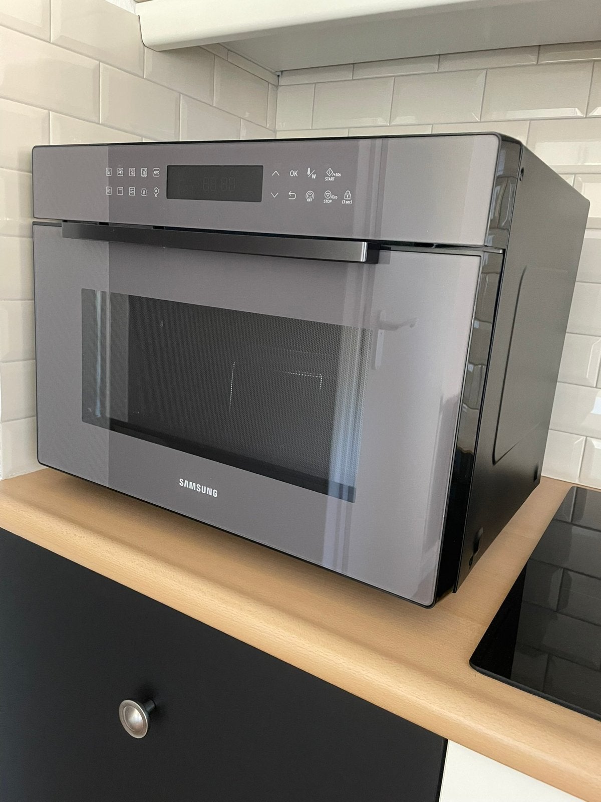 Samsung MC35R8058CC/EN Combi Magnetron Dual Grill 35L Black, Ophalen, Combimagnetron, Gebruikt, Draaiplateau