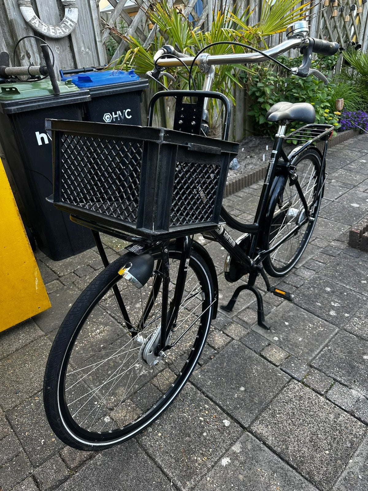 Zwarte cortina fiets, Ophalen, Gebruikt, Versnellingen
