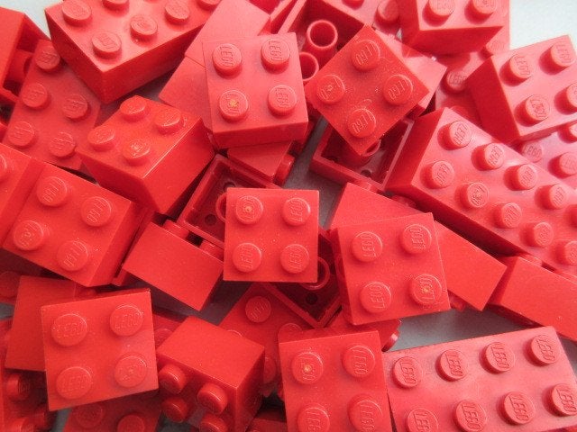 nr. 8671, 50 Rode stenen, 2 noppen breed., Ophalen of Verzenden, Zo goed als nieuw, Losse stenen, Lego