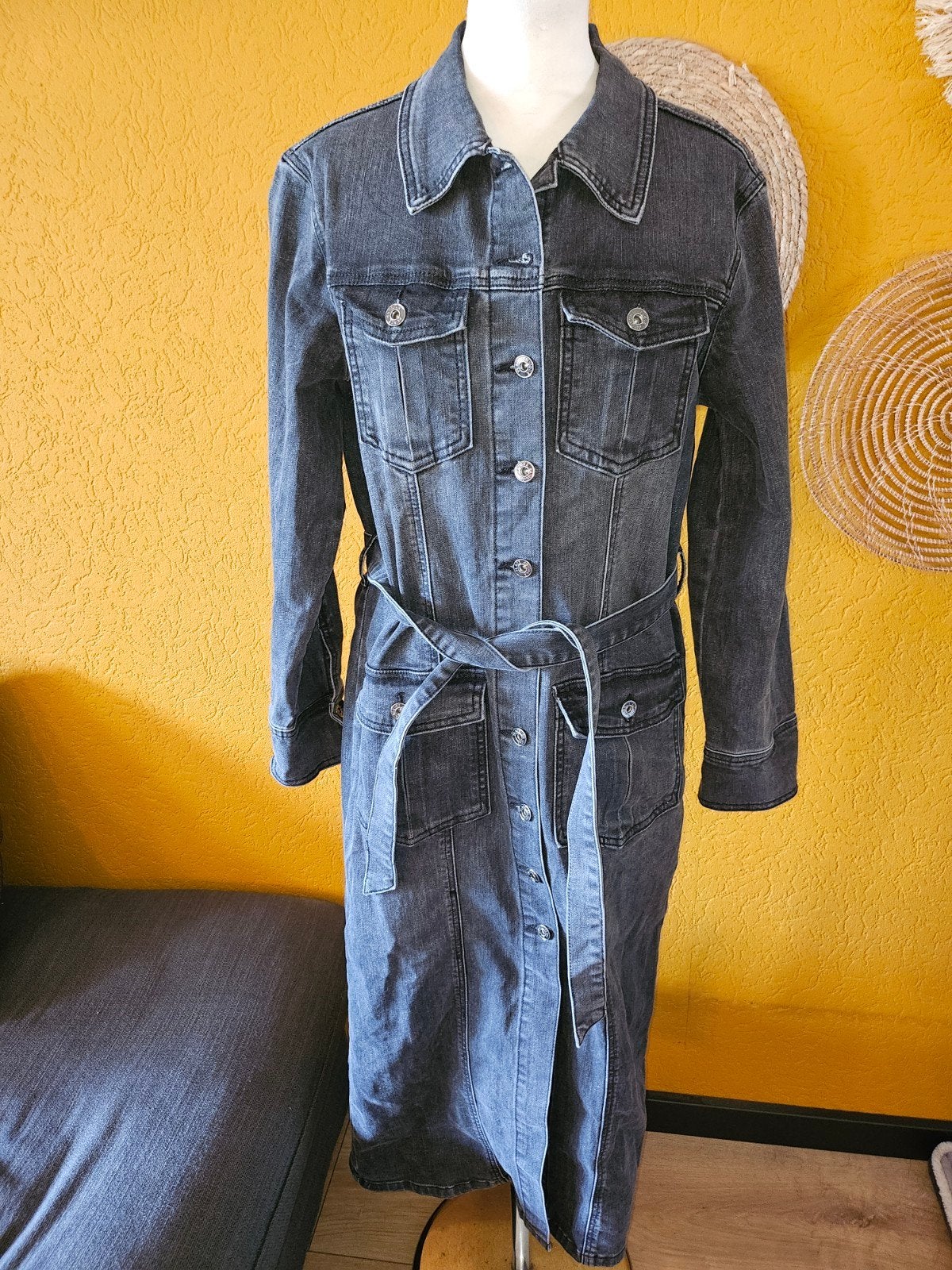 Place du jour spijkerjurk maat M 38, Kleding | Dames, Ophalen of Verzenden, Zo goed als nieuw, Maat 38/40 (M), Blauw