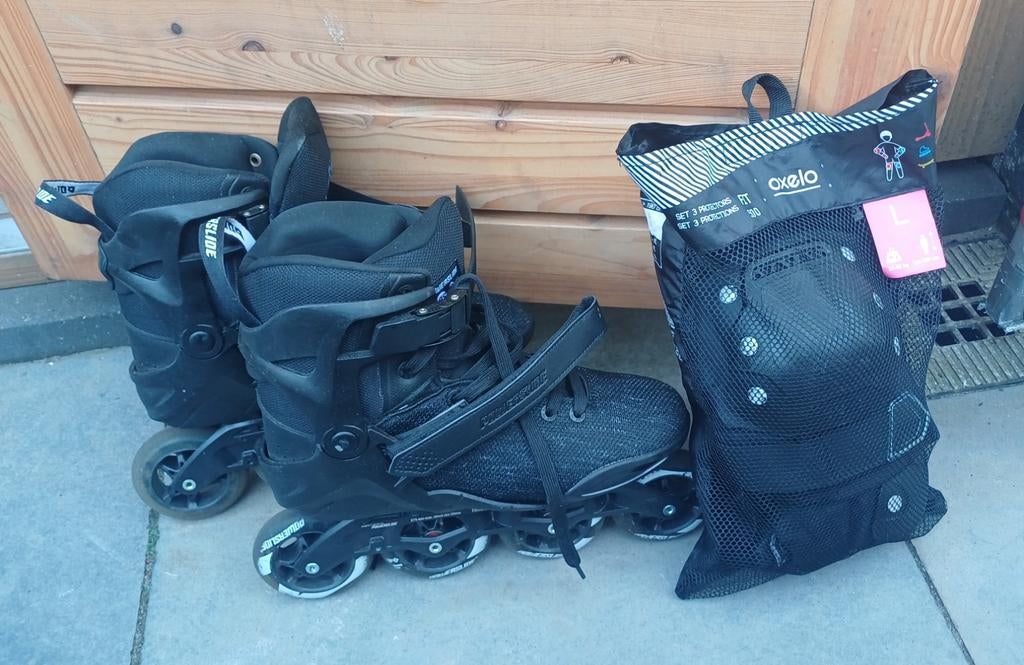 Powerslide Phuzion Inline Skates m45 met bescherming L, Heren, Ophalen of Verzenden, Zo goed als nieuw, Inline skates 4 wielen