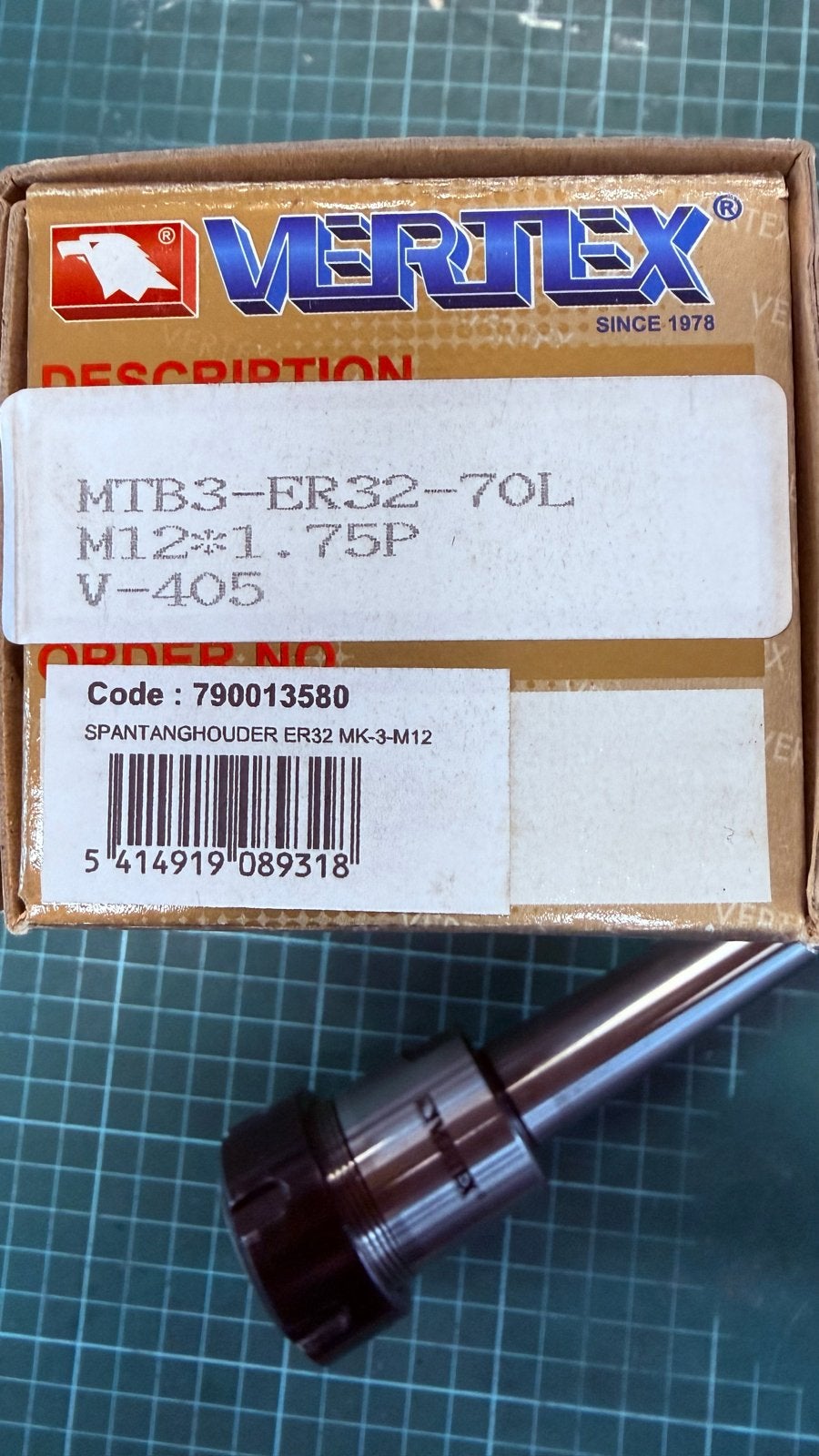 Vertex Spantanghouder MTB3-ER32-70L M12*1.75P V-405, Ophalen of Verzenden, Zo goed als nieuw