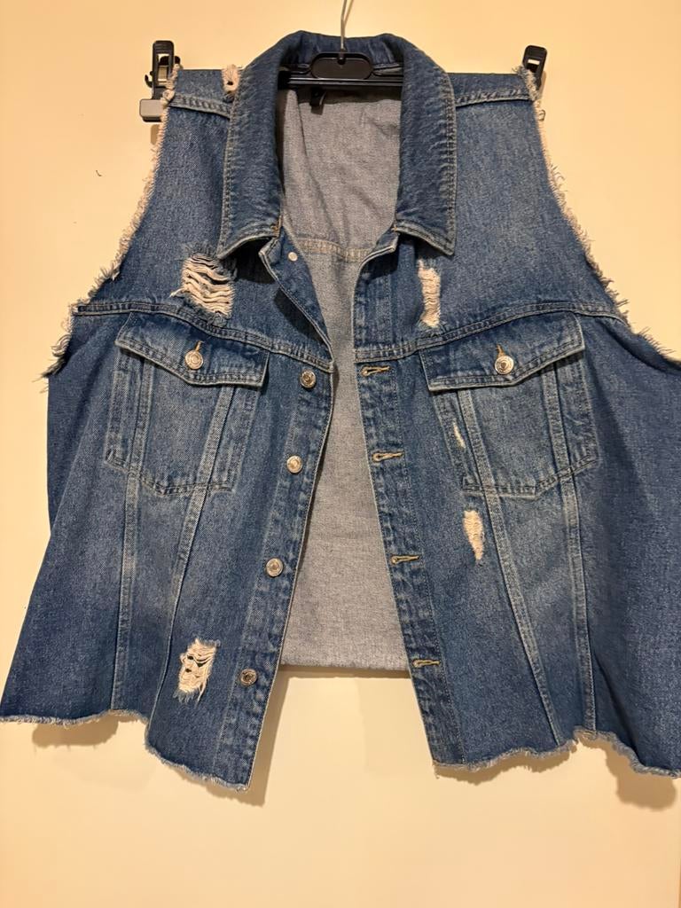 Vero Moda denim curve gilet maat 52 Nieuw., Kleding | Dames, Grote Maten, Ophalen of Verzenden, Nieuw, Blauw, Trui of Vest