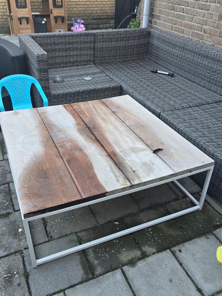 Mooie tuintafel 107 bij 107, Tuin en Terras, Tuintafels, Ophalen of Verzenden, Rechthoekig, Hout