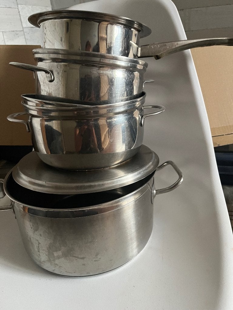 Pannenset, Ophalen, Gebruikt, Rvs, Pannenset