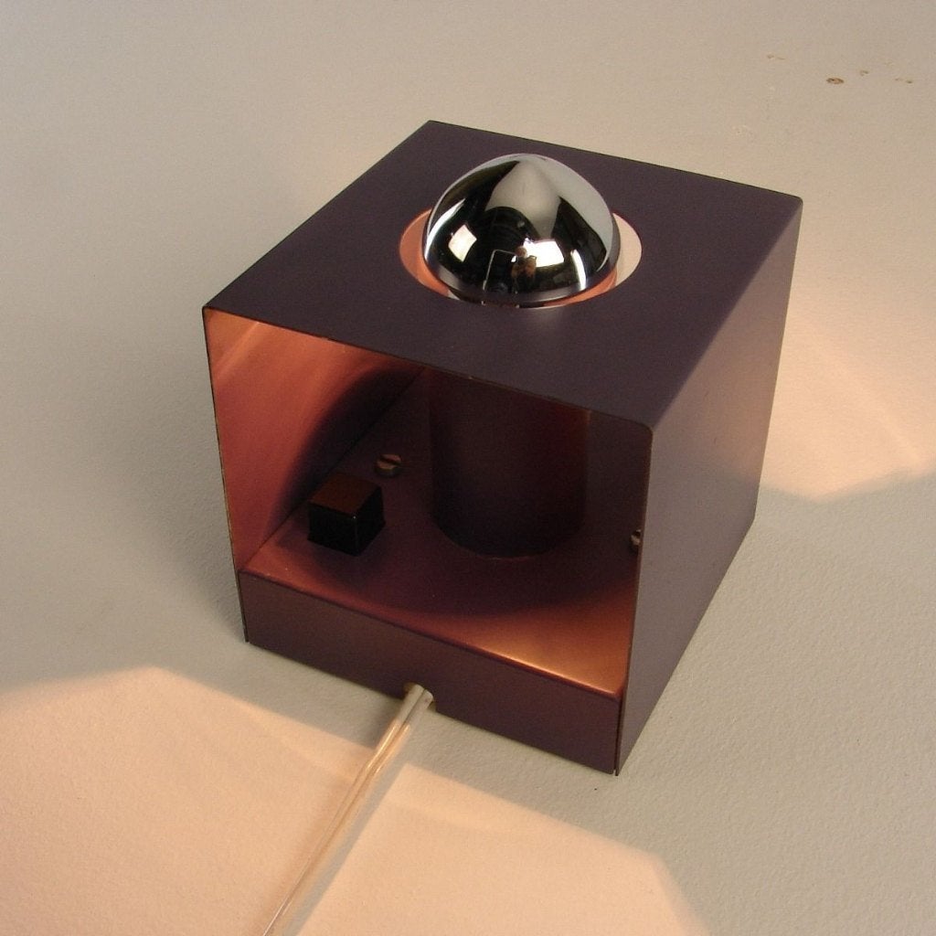 Kubus Space-Age wand/tafellamp., Overige typen, Overige merken, Paars, E14 (klein)