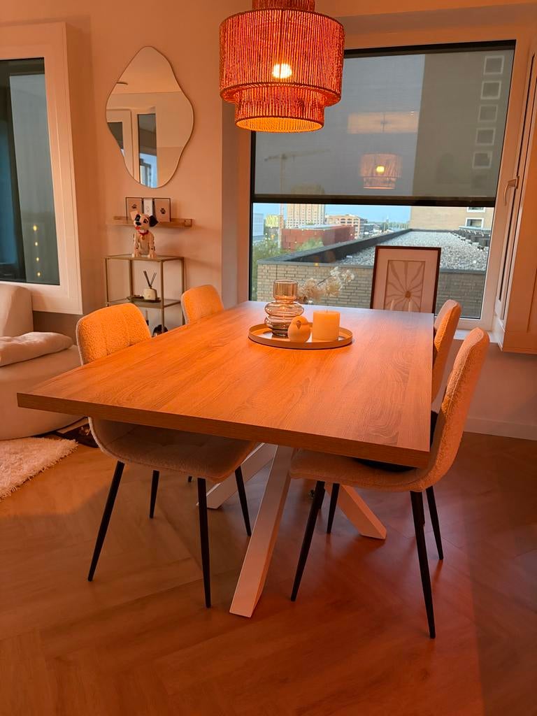 Kave Home Argo eettafel 180x100 cm, Huis en Inrichting, Tafels | Eettafels, Ophalen, 50 tot 100 cm, Zo goed als nieuw, 150 tot 200 cm