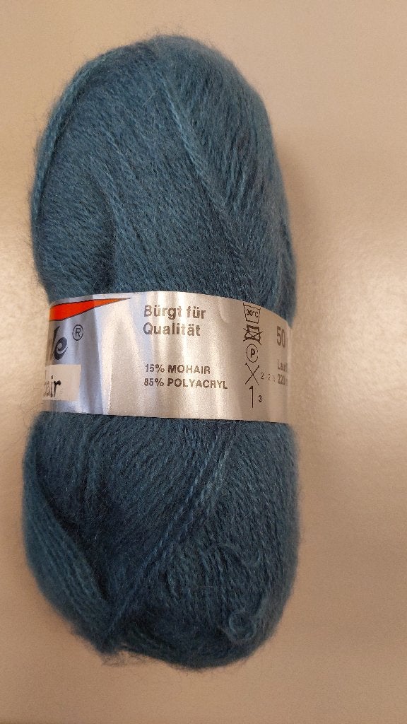 Te koop: 10 bol petrolblauwe wol met 15% mohair, Hobby en Vrije tijd, Ophalen of Verzenden, Nieuw, Breien of Haken, Wol of Garen