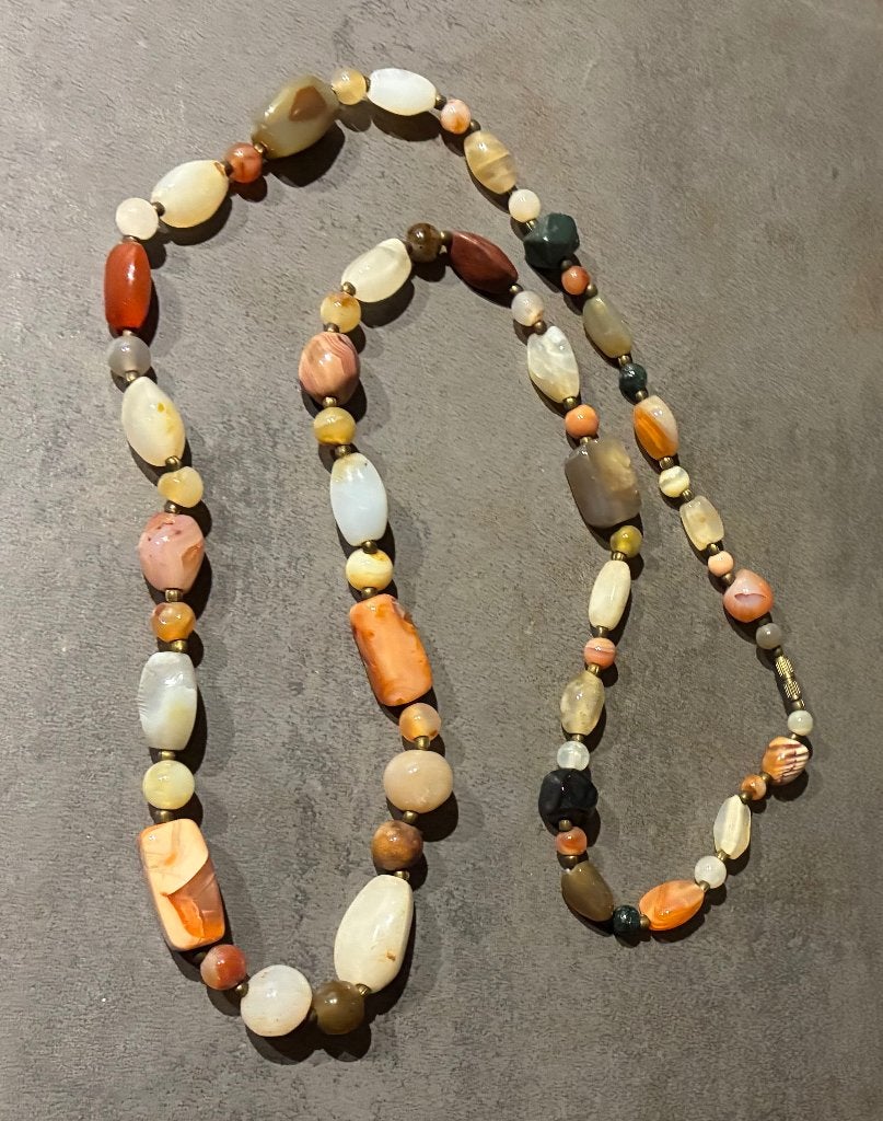 Vintage bohemian edelstenen ketting, Overige kleuren, Ophalen of Verzenden, Zo goed als nieuw, Steen of Mineraal