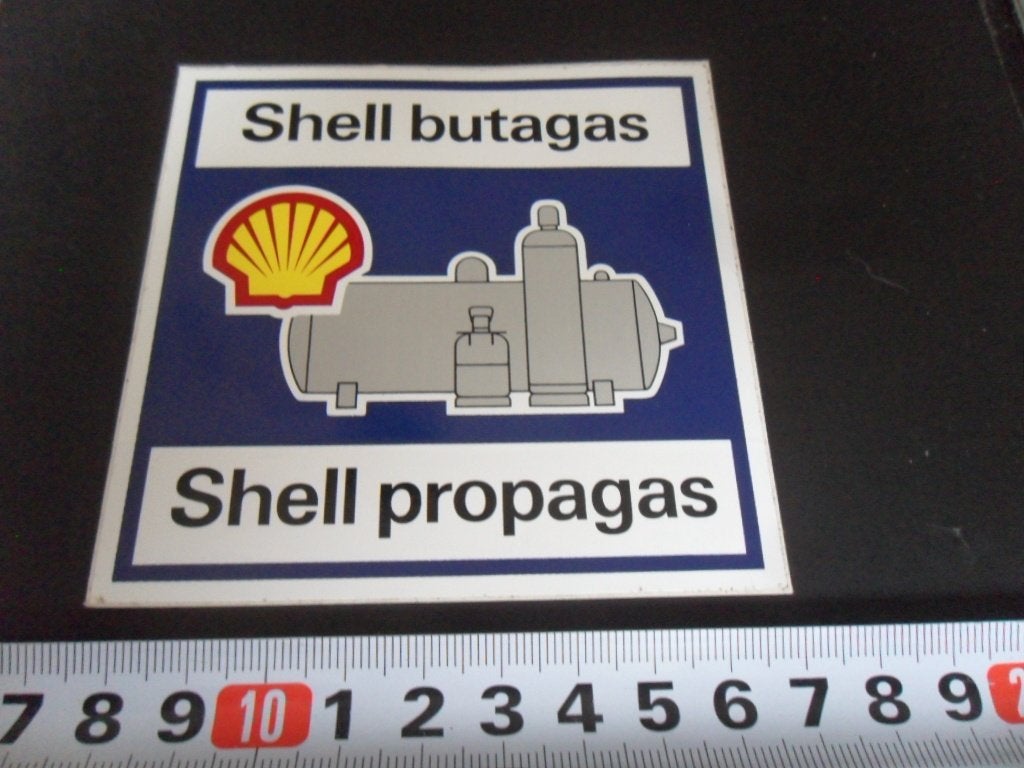 sticker SHELL butagas // shell propagas (groot) *, Verzamelen, Ophalen of Verzenden, Zo goed als nieuw